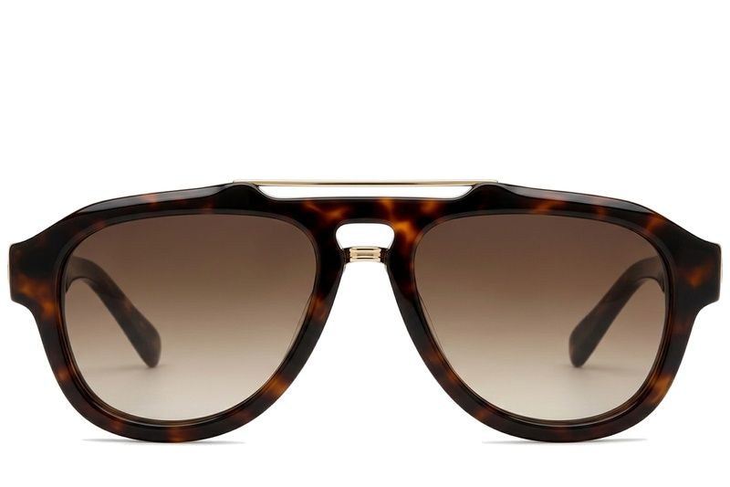 Gafas de sol de aviador de plástico con estampado de carey #BS225-0131