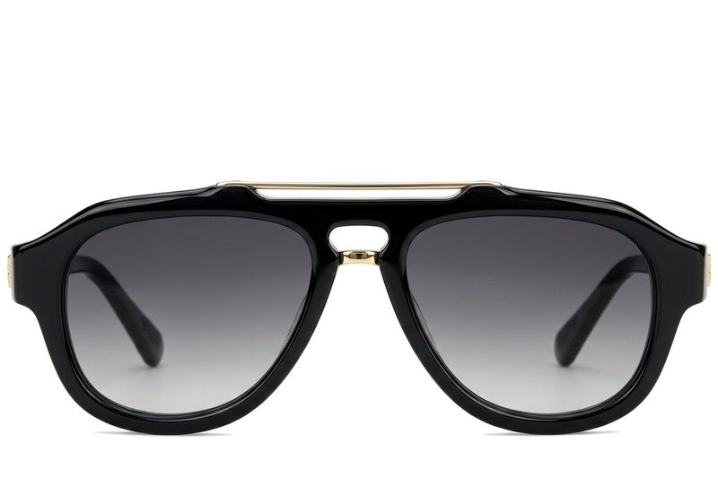 Gafas de sol de aviador negras de plástico #BS225-0132