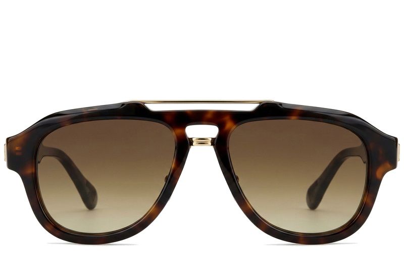 Gafas de sol de aviador de plástico con estampado de carey #BS225-0133