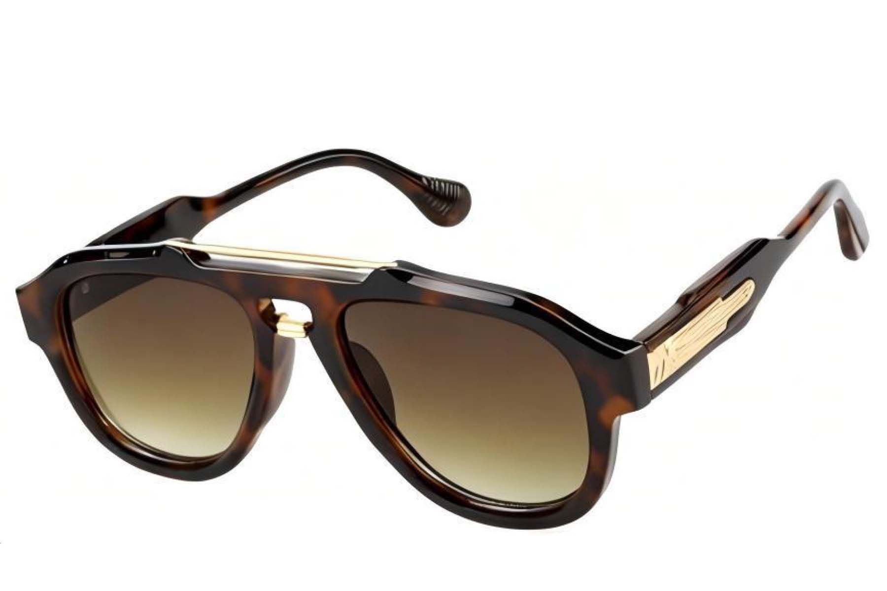 Aviator Tortoiseshell Plastic Sunglasses #BS225-0133