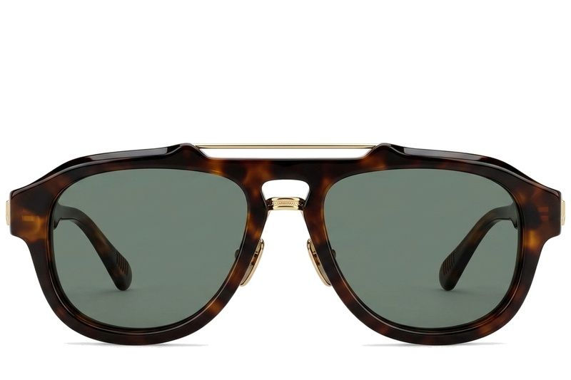 Gafas de sol de aviador de plástico con estampado de carey #BS225-0135