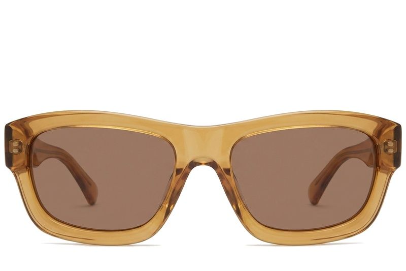 Gafas de sol rectangulares de plástico amarillo #BS225-0136