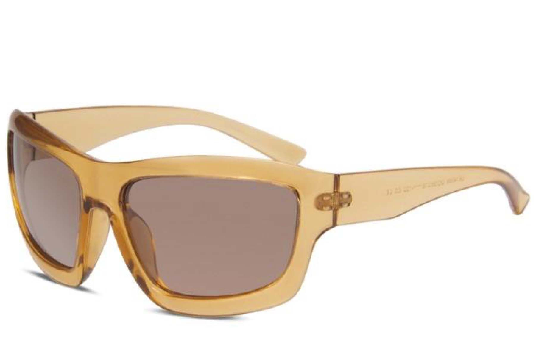 Rectangular Yellow Plastic Sunglasses #BS225-0136