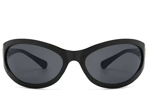 Lunettes de soleil papillon en plastique noir #BS225-0137