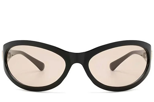 Lunettes de soleil papillon en plastique noir #BS225-0138