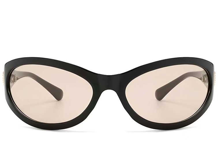 Lunettes de soleil papillon en plastique noir #BS225-0138