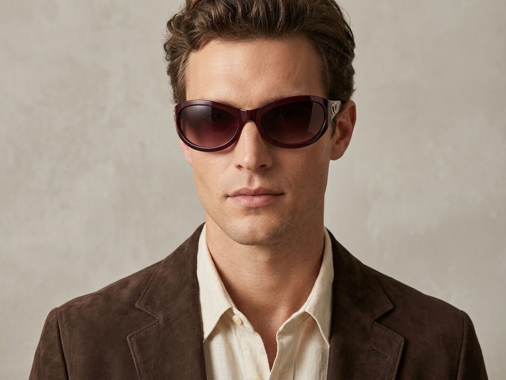 Lunettes de soleil papillon en plastique rouge #BS225-0140