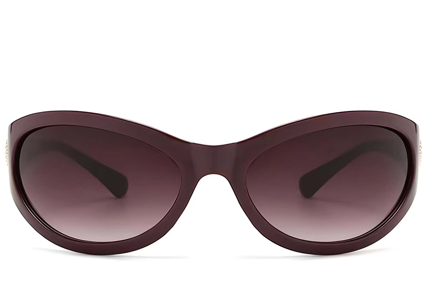 Lunettes de soleil papillon en plastique rouge #BS225-0140