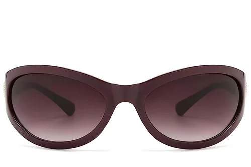 Lunettes de soleil papillon en plastique rouge #BS225-0140