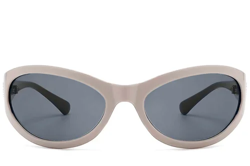 Lunettes de soleil papillon en plastique crème #BS225-0142