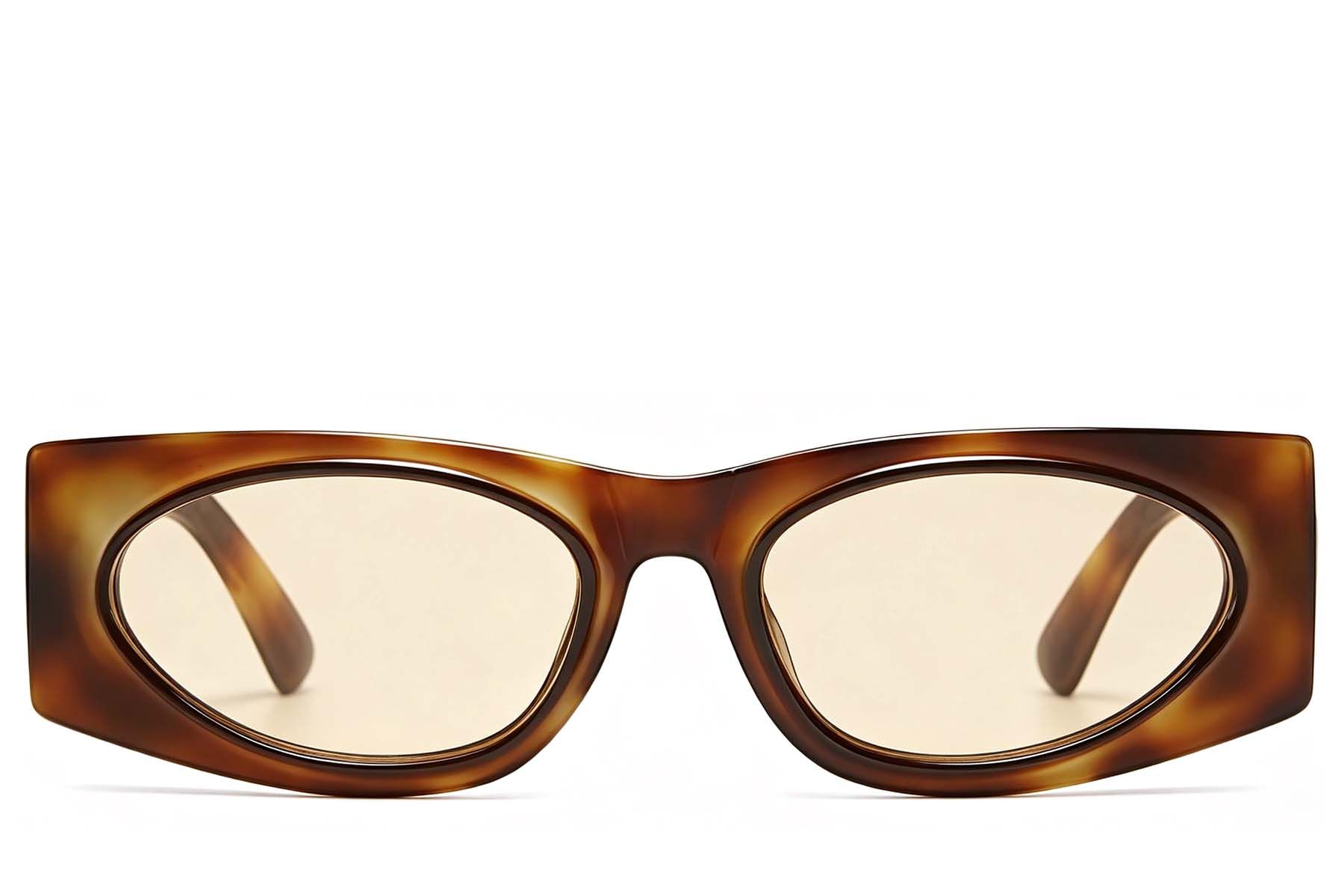 Gafas de sol rectangulares de plástico con efecto carey #BS225-0150