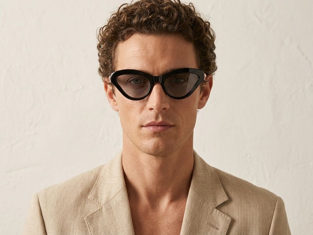 Lunettes de soleil papillon en plastique noir #BS225-0155