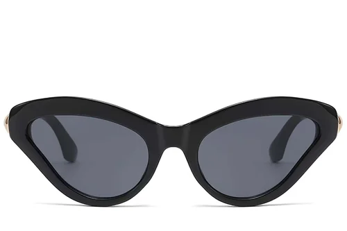 Lunettes de soleil papillon en plastique noir #BS225-0155
