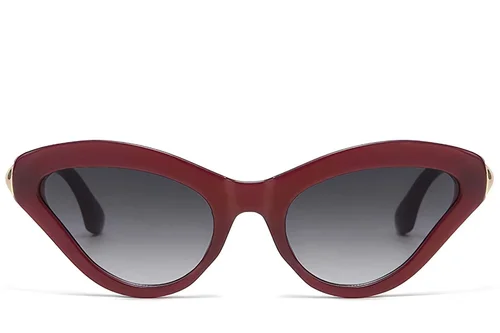 Lunettes de soleil papillon en plastique rouge #BS225-0159