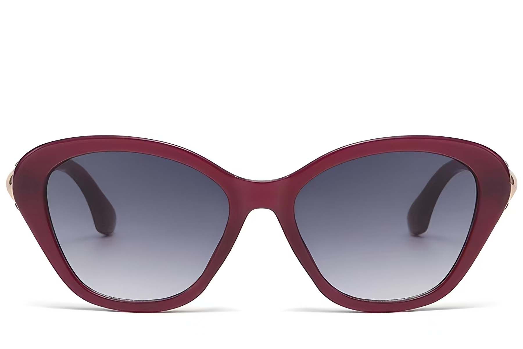 Lunettes de soleil papillon en plastique rouge #BS225-0165