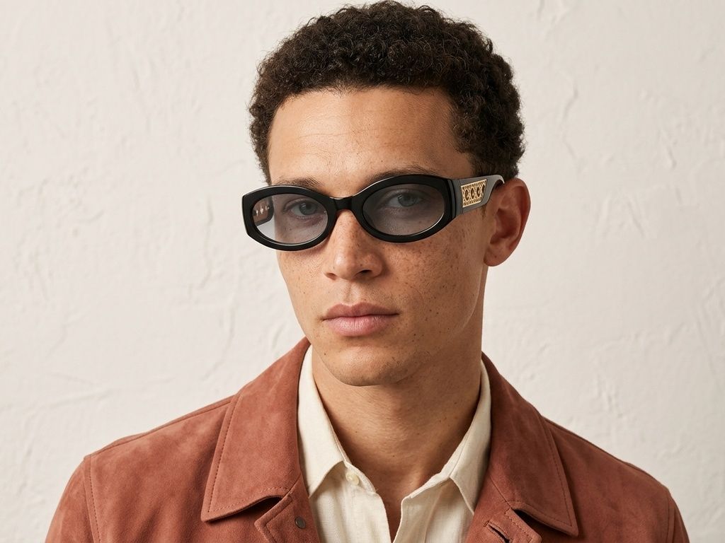 Oval Black Plastic Sunglasses #BS225-0168