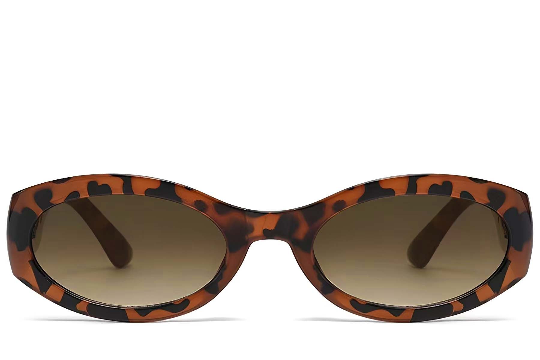 Ovale zonnebril van kunststof met schildpadmotief #BS225-0170