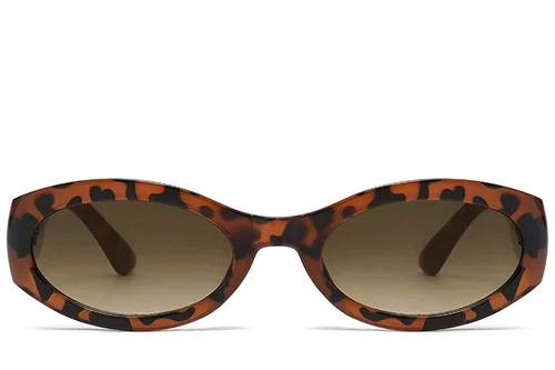 Lunettes de soleil ovales en plastique écaille de tortue #BS225-0170
