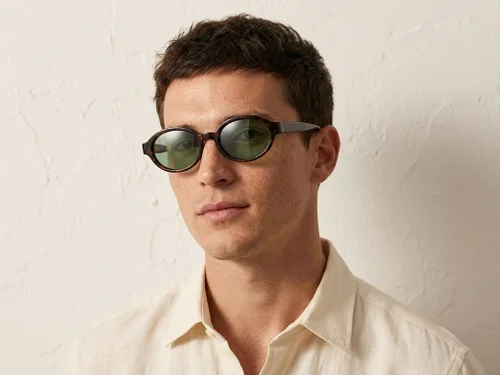 Lunettes de soleil ovales en plastique écaille de tortue #BS225-0177