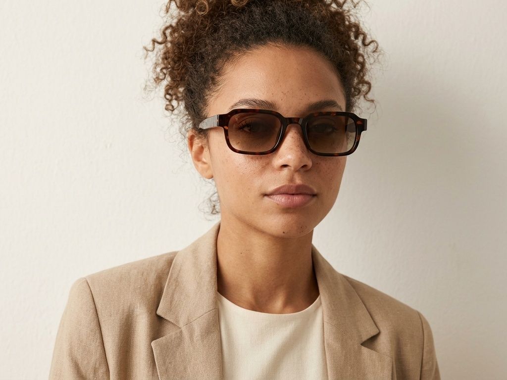 Rectangular Tortoiseshell Plastic Sunglasses #BS225-0181