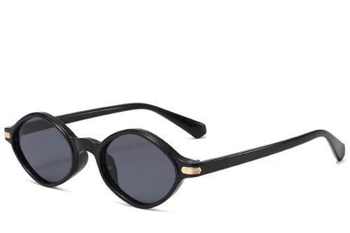Geometric Black Plastic Sunglasses #BS2408-0001