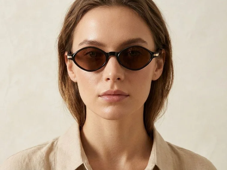 Geometric Black Plastic Sunglasses #BS2408-0002