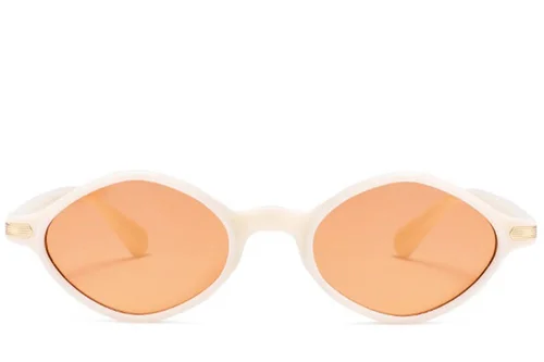 Geometric White Plastic Sunglasses #BS2408-0005