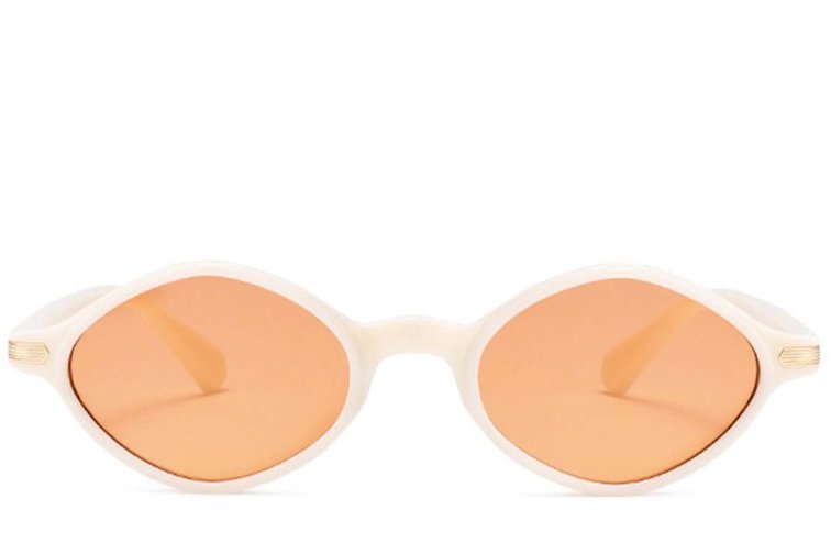 Geometric White Plastic Sunglasses #BS2408-0005