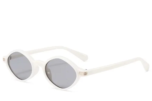 Geometric White Plastic Sunglasses #BS2408-0006