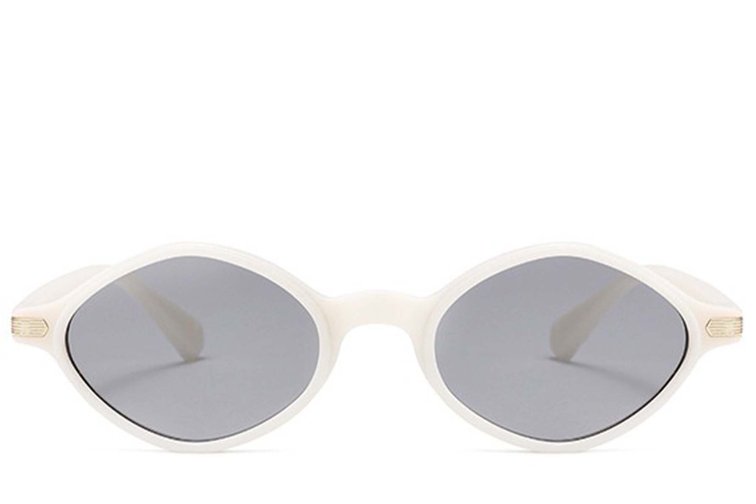 Geometric White Plastic Sunglasses #BS2408-0006