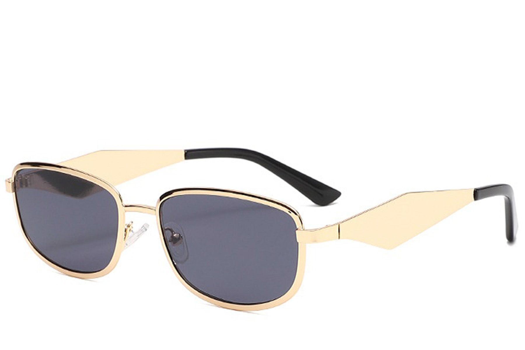 Rectangular Golden Metal Sunglasses #BS2408-0008