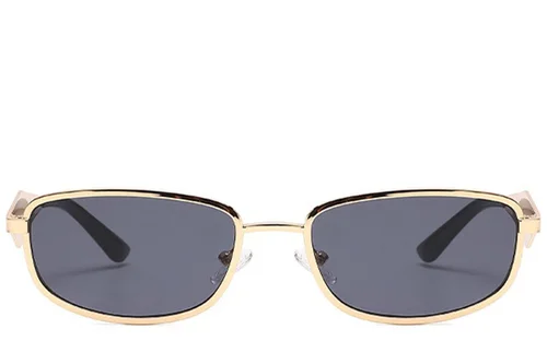 Rectangular Golden Metal Sunglasses #BS2408-0008