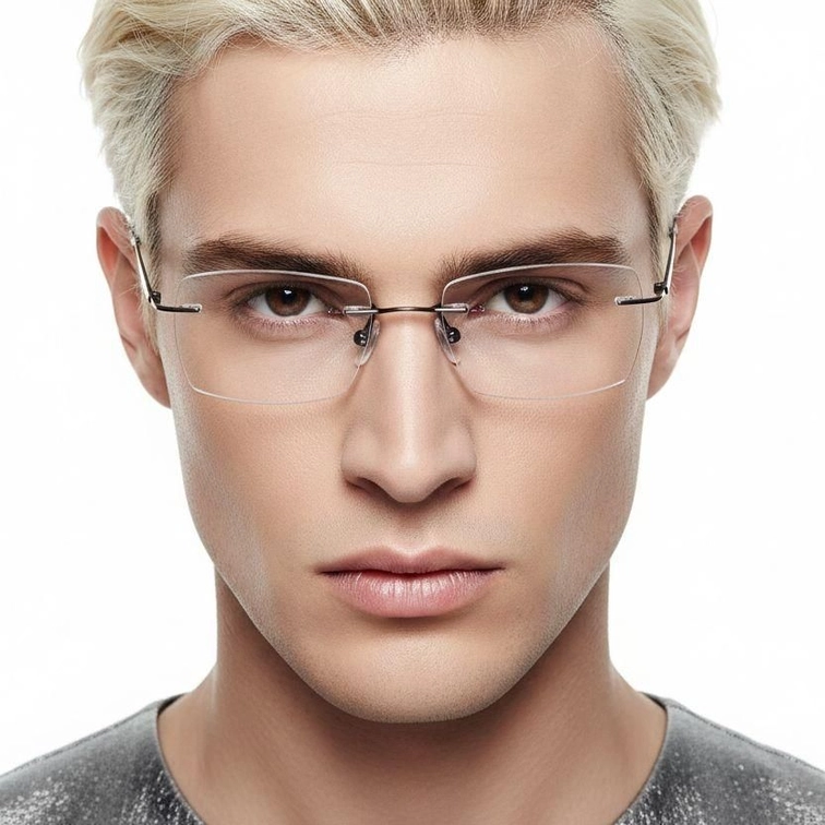 Gafas de titanio gris invisibles #BS2419-0001