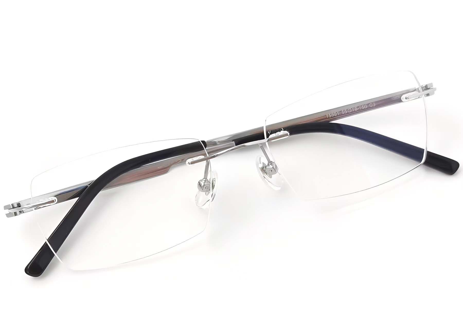 Lunettes invisibles en titane argenté #BS2419-0002