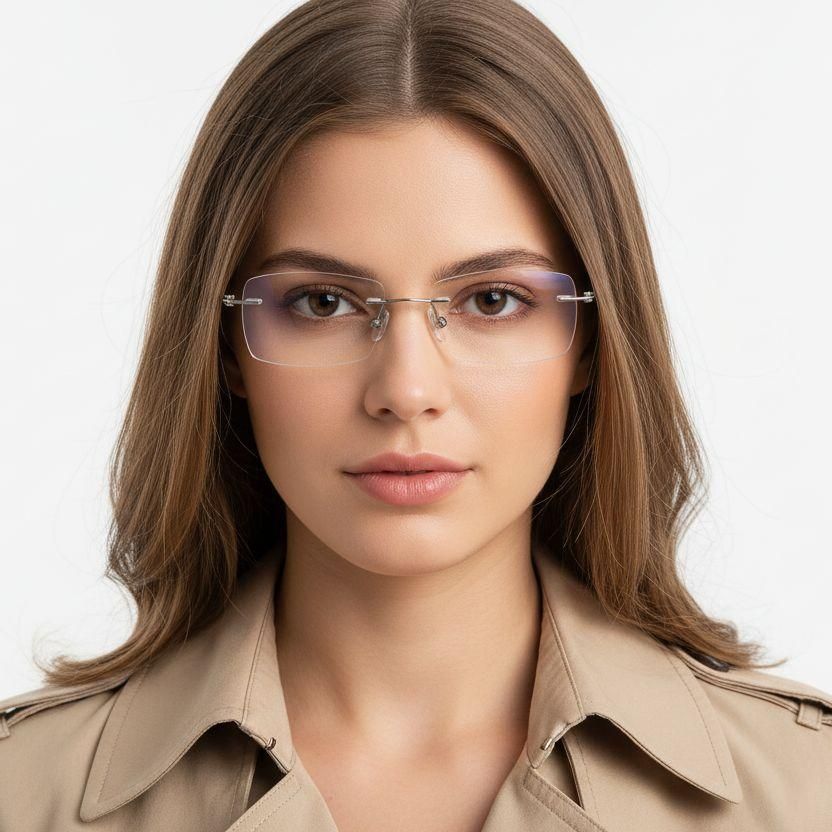 Invisible Silver Titanium Glasses #BS2419-0002