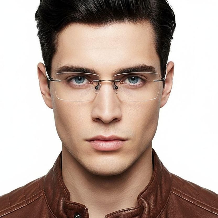 Gafas de titanio gris invisibles #BS2419-0005