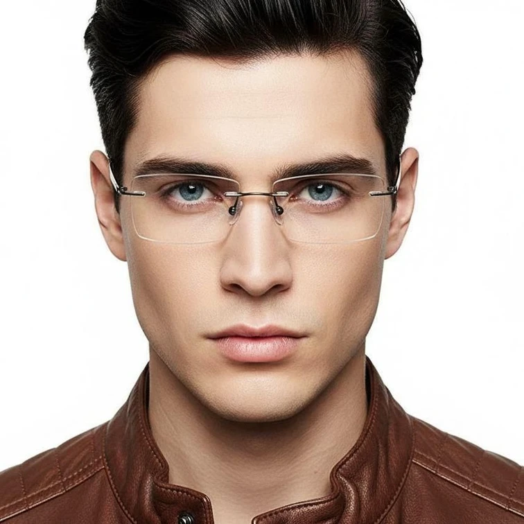Gafas de titanio gris invisibles #BS2419-0005