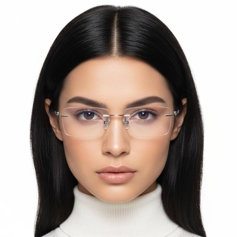 Gafas invisibles de titanio plateado #BS2419-0006