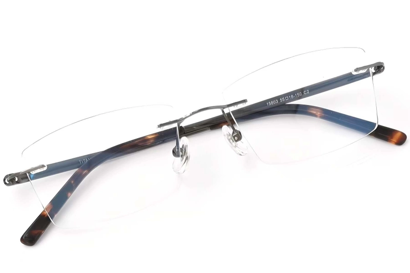 Lunettes invisibles en titane gris #BS2419-0007