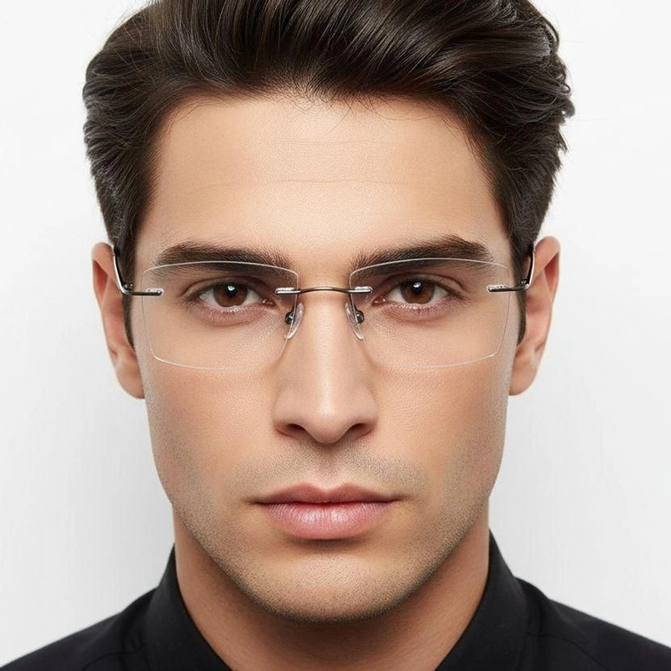 Gafas de titanio gris invisibles #BS2419-0007