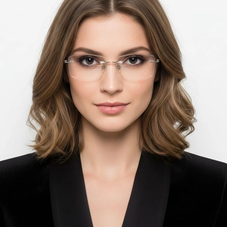 Invisible Silver Titanium Glasses #BS2419-0008
