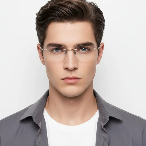 Lunettes invisibles en titane doré #BS2419-0010