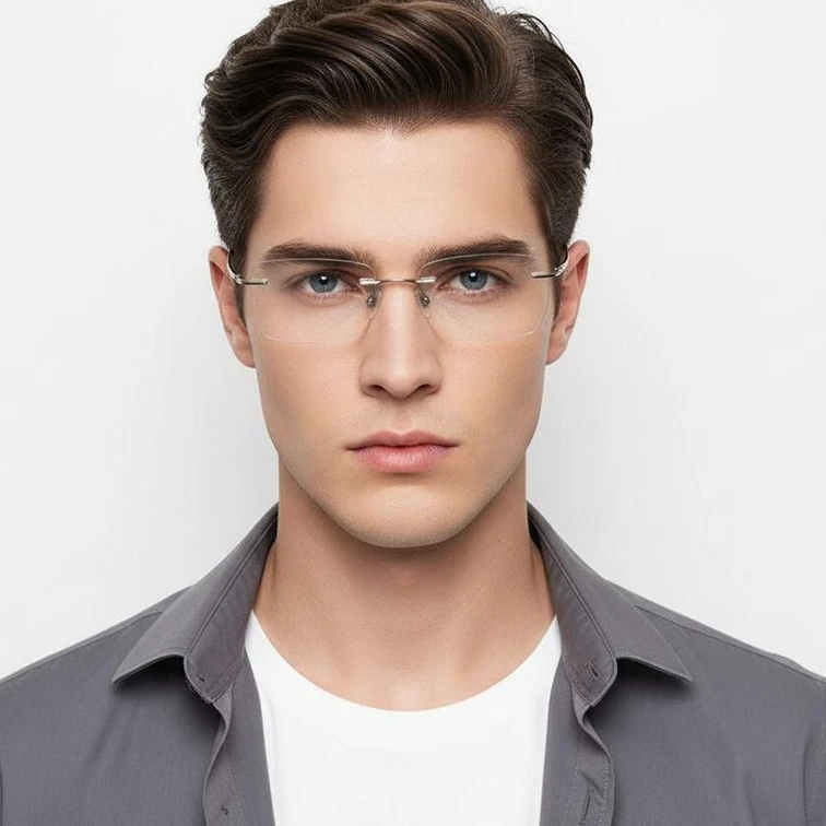 Invisible Golden Titanium Glasses #BS2419-0010