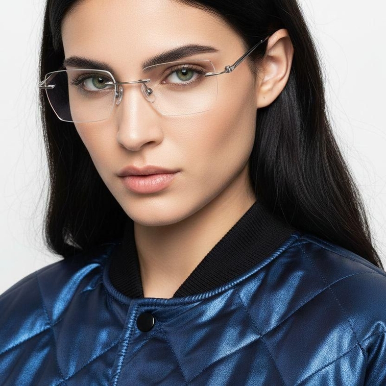Invisible Silver Titanium Glasses #BS2419-0012