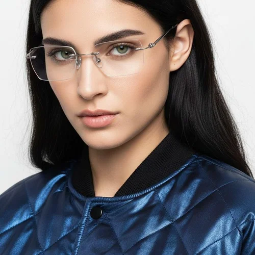 Lunettes invisibles en titane argenté #BS2419-0012