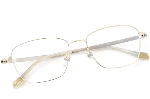 Lunettes rectangulaires en titane doré #BS2419-0013