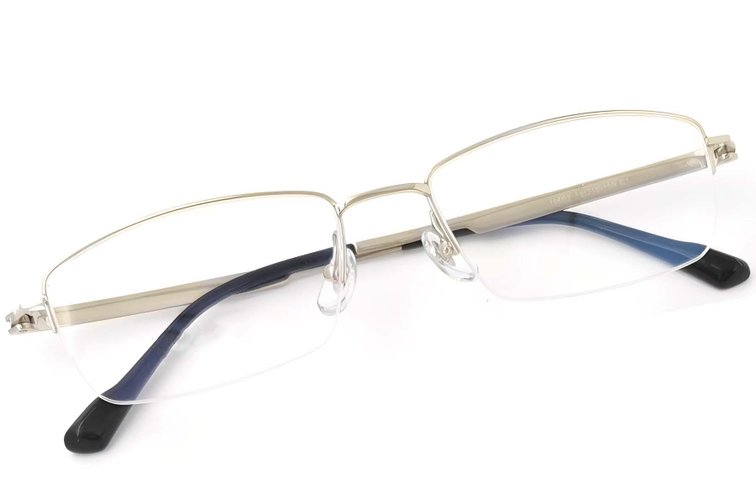 Occhiali semi-cerchiati in titanio dorato #BS2419-0017