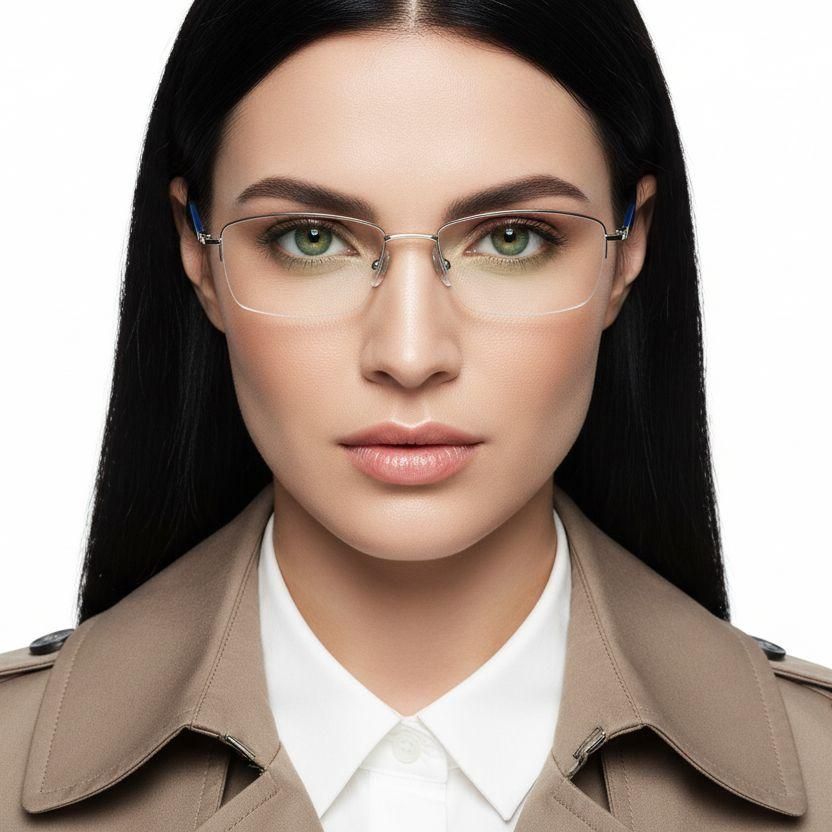 Semi-rimless Golden Titanium Glasses #BS2419-0017