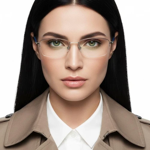 Semi-rimless Golden Titanium Glasses #BS2419-0017