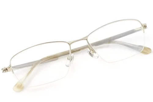 Lunettes semi-cerclées en titane doré #BS2419-0021